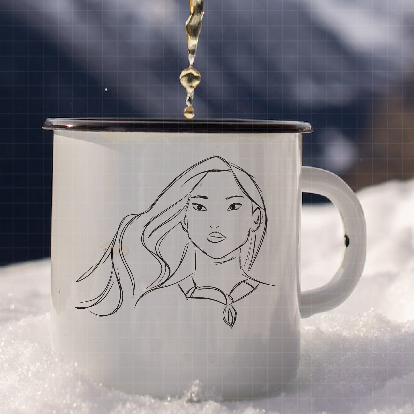 COD1680- Pocahontas png, nature png, princess sketch png, outline png, Disney sketch png