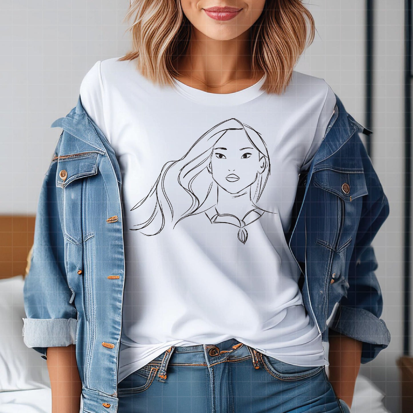 COD1680- Pocahontas png, nature png, princess sketch png, outline png, Disney sketch png