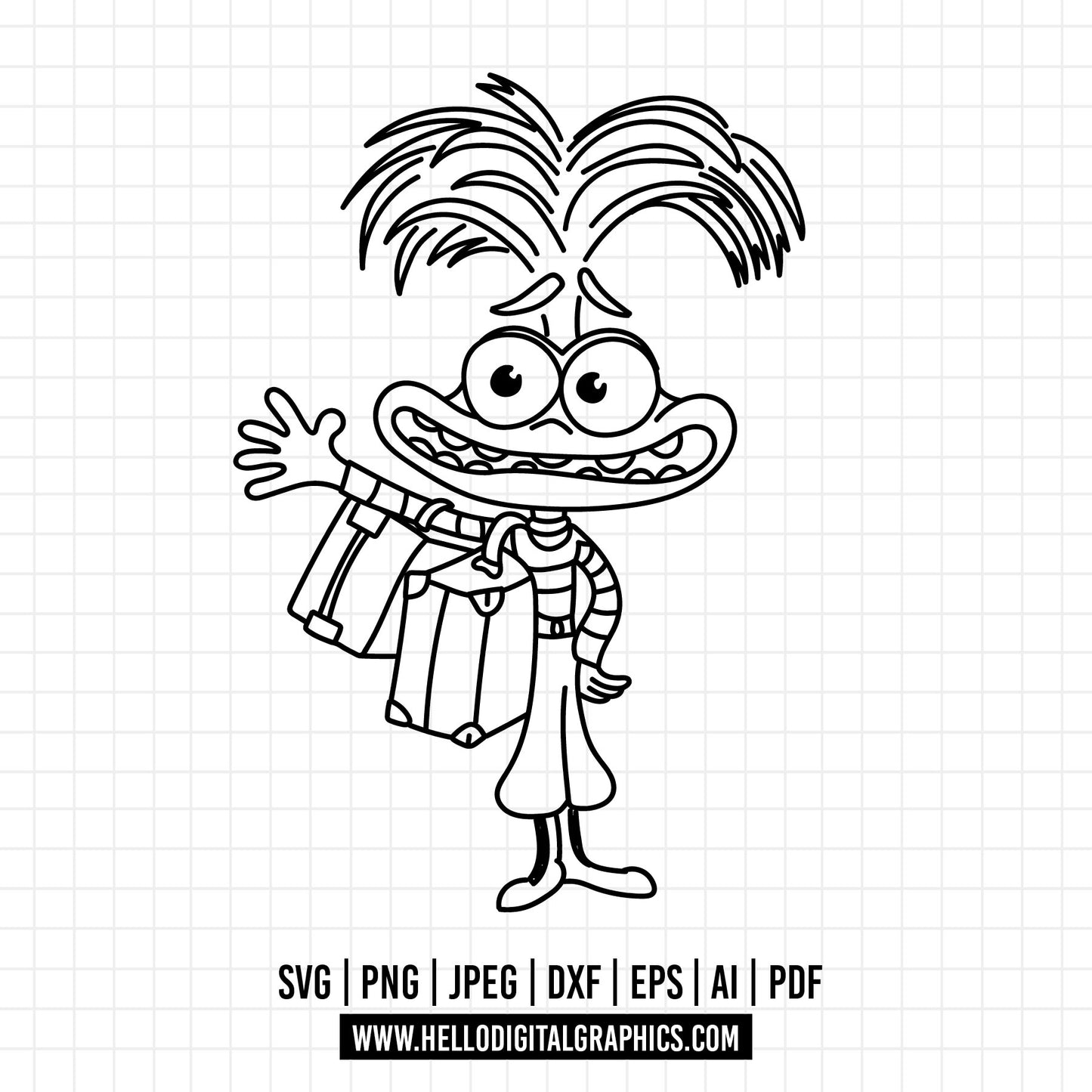 COD16 - Anxiety Inside Out 2 svg, Inside Out 2 Clipart PNG, Inside Out Digital Download, printable transparent background,