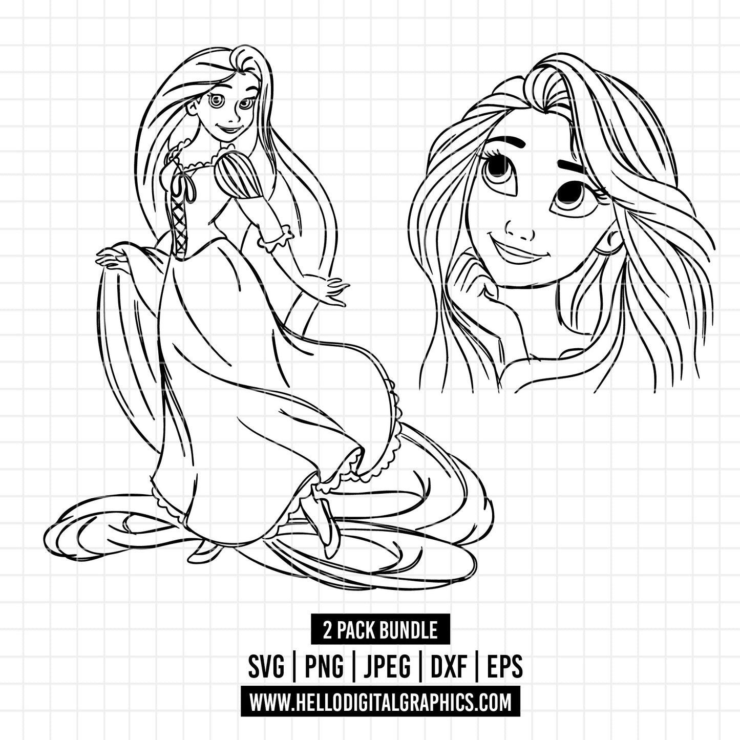 COD1701 - Tangled svg, tangled princess svg, rapunzel svg, Rapunzel svg, disney svg, cutting files for cricut, silhouette