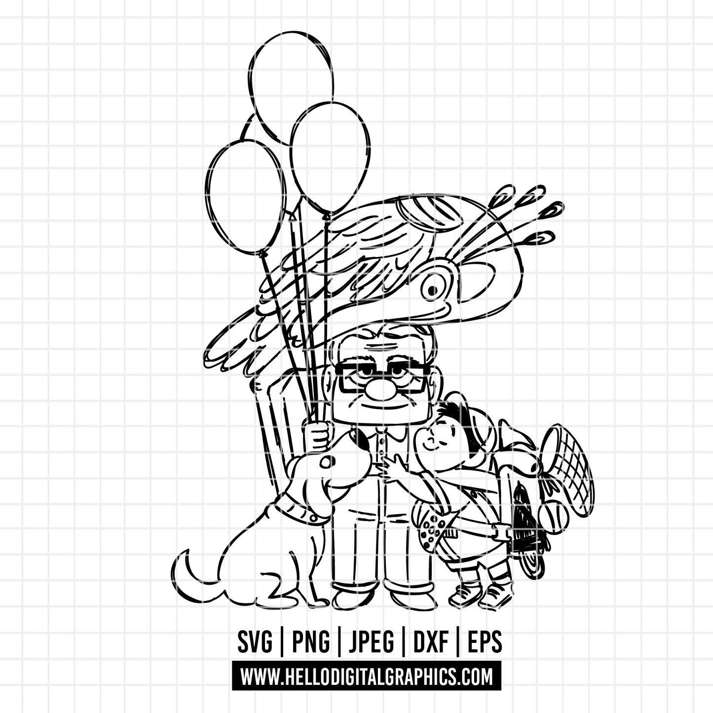 COD1703 - Up Movie svg, Adventure Is Out There svg, Up Balloon Shirt, Carl, Dug, Russel, Kevin, Balloon Shirt svg, Up PNG, Up Clipart, Up svg