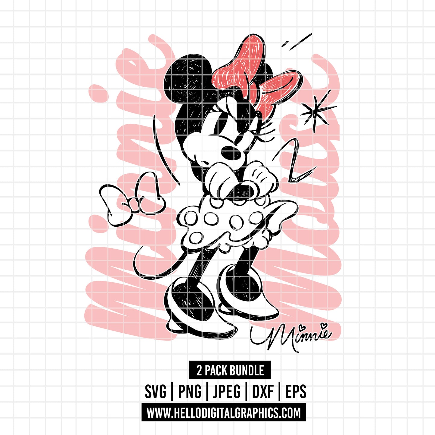 COD1734 - Minnie mouse svg, Disney svg, minnie svg, Silhouette, Cricut