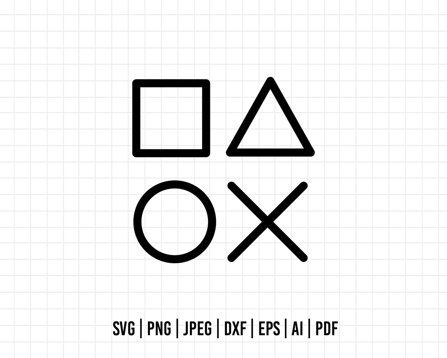 COD180- Playstation Buttons SVG, Playstation, Suitable for Silhouette, Cricut, Laser Cutter & Crafting svg