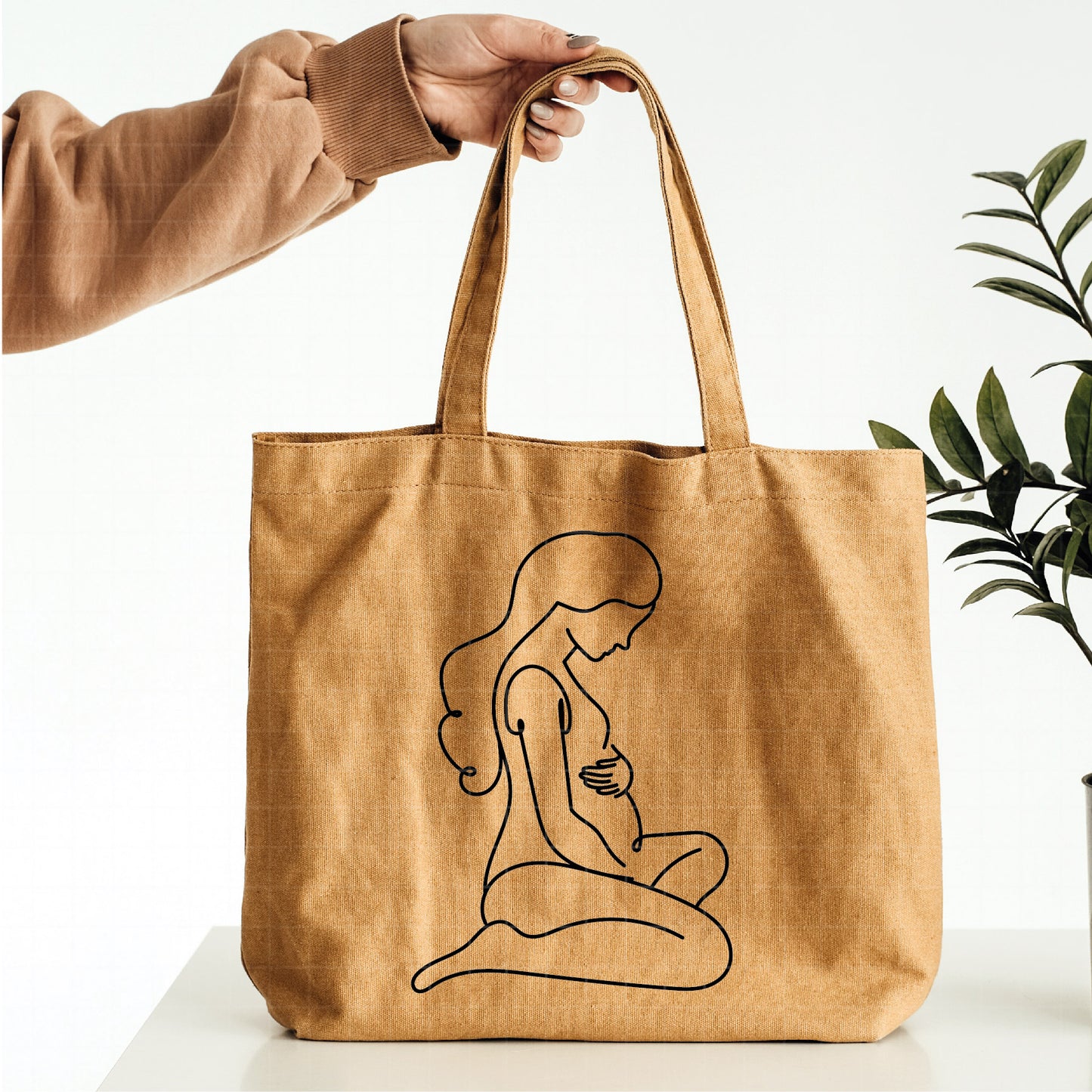 COD1809 - Baby svg, Pregnant Woman Svg, Line Art Svg, Motherhood Cricut Pregnancy Silhouette Mum