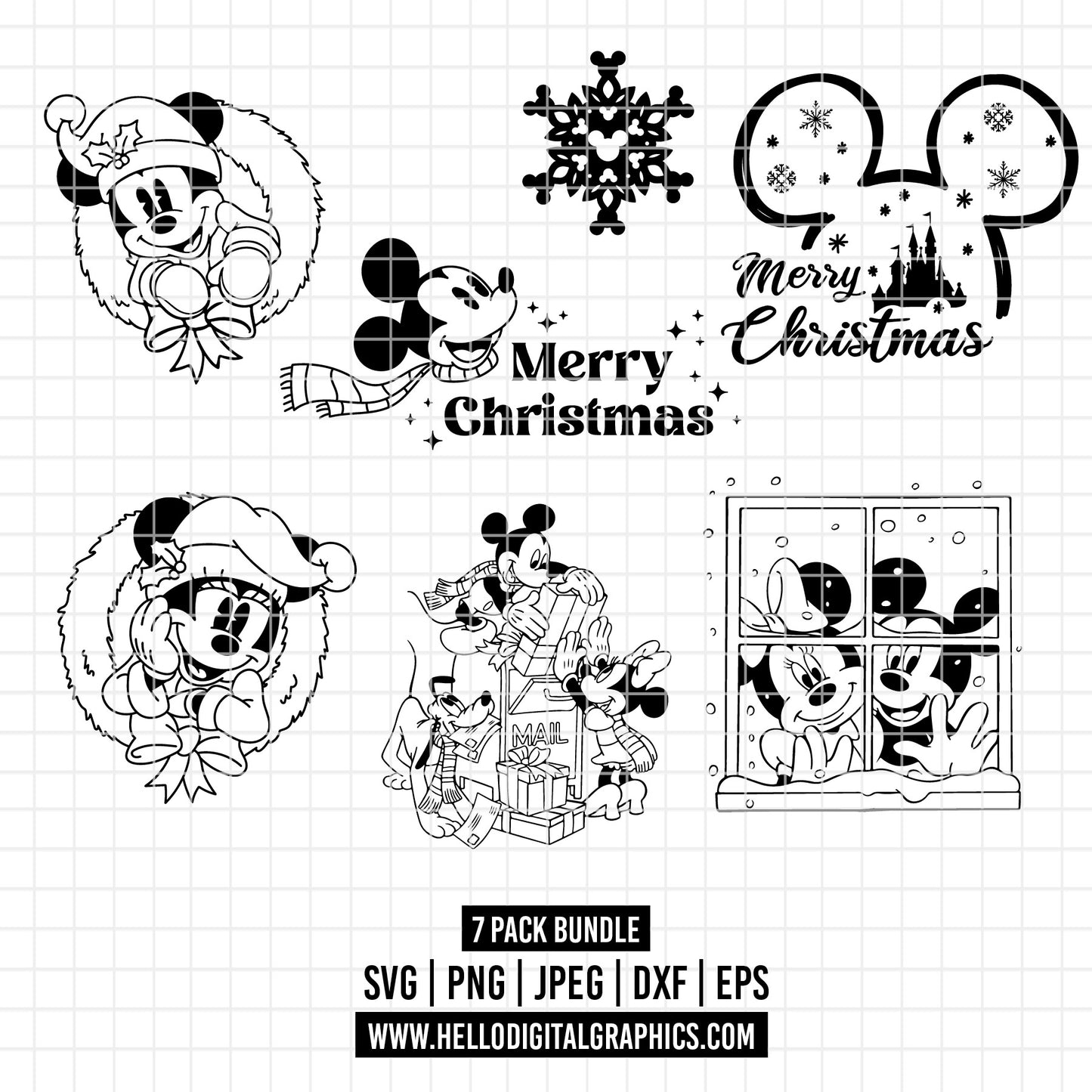 COD1818 - Disneyland svg, Disney winter svg, Mickey music Svg, Disney svg, Snowflake svg