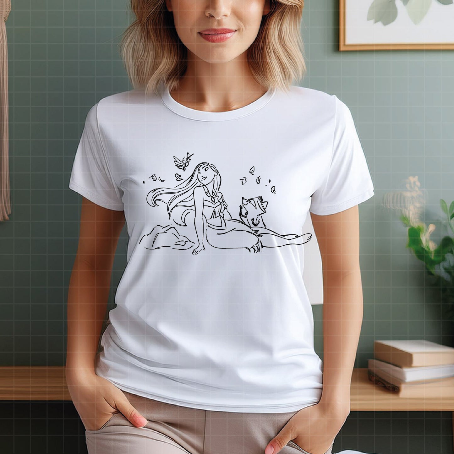 COD1869- Pocahontas svg, nature svg, princess svg, outline svg, cricut silhouette, Disney svg