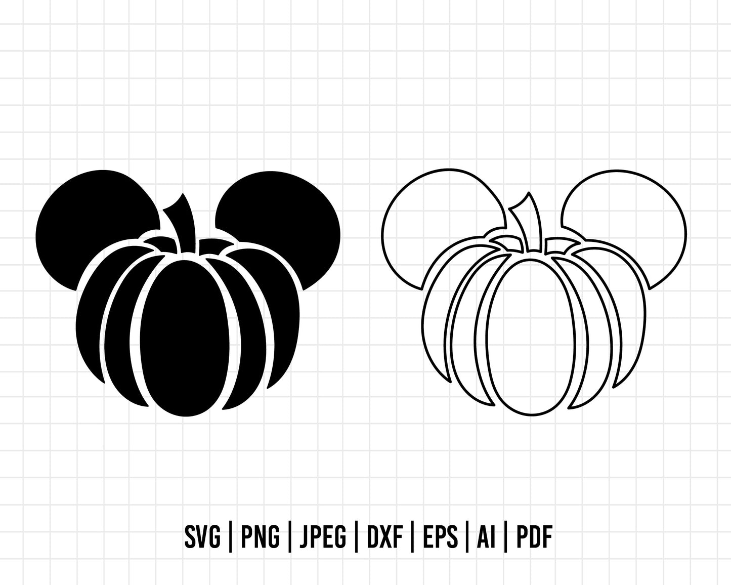 COD187- Halloween svg, Halloween Pumpkin Mouse Head Svg, Trick Or Treat Svg, Spooky Vibes Svg, Halloween Svg Png Files For Cricut Sublimation