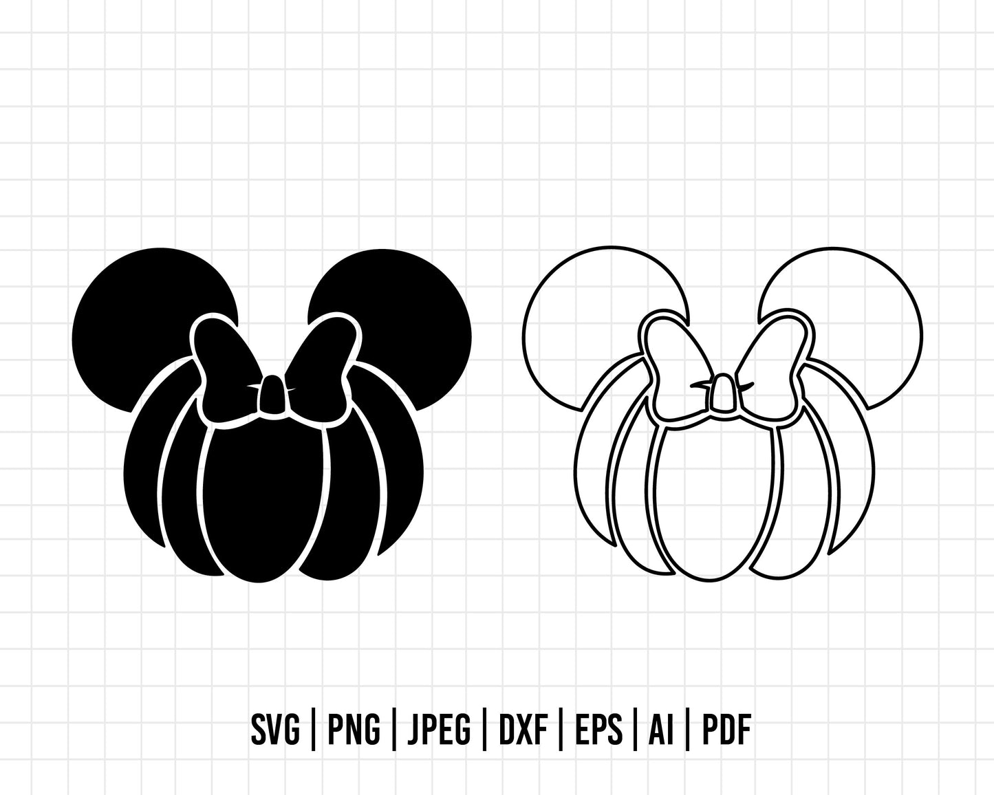 COD188- Halloween svg, Halloween Pumpkin Minnie Head Svg, Trick Or Treat Svg, Spooky Vibes Svg, Halloween Svg Png Files For Cricut Sublimation
