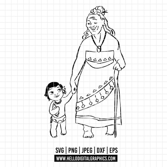 COD1884 - Moana  svg, Princess svg, Disney svg, outine svg, Cricut, Silhouette, Tumbler svg
