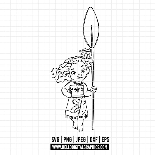 COD1907 - Moana  svg, Princess svg, Disney svg, outine svg, Cricut, Silhouette, Tumbler svg