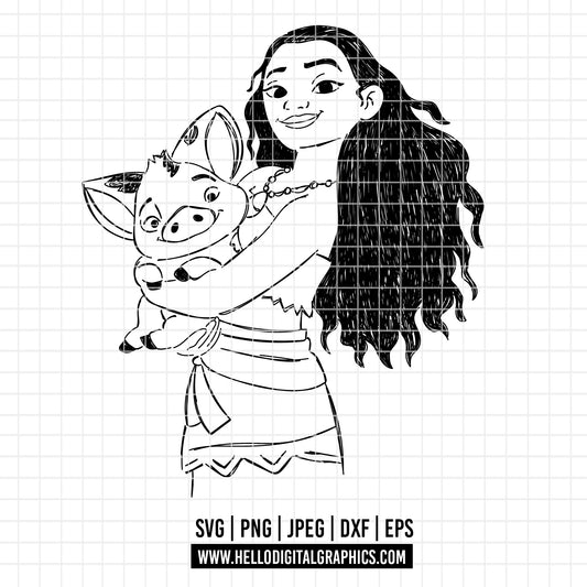 COD1913 - Moana  svg, Princess svg, Disney svg, outine svg, Cricut, Silhouette, Tumbler svg