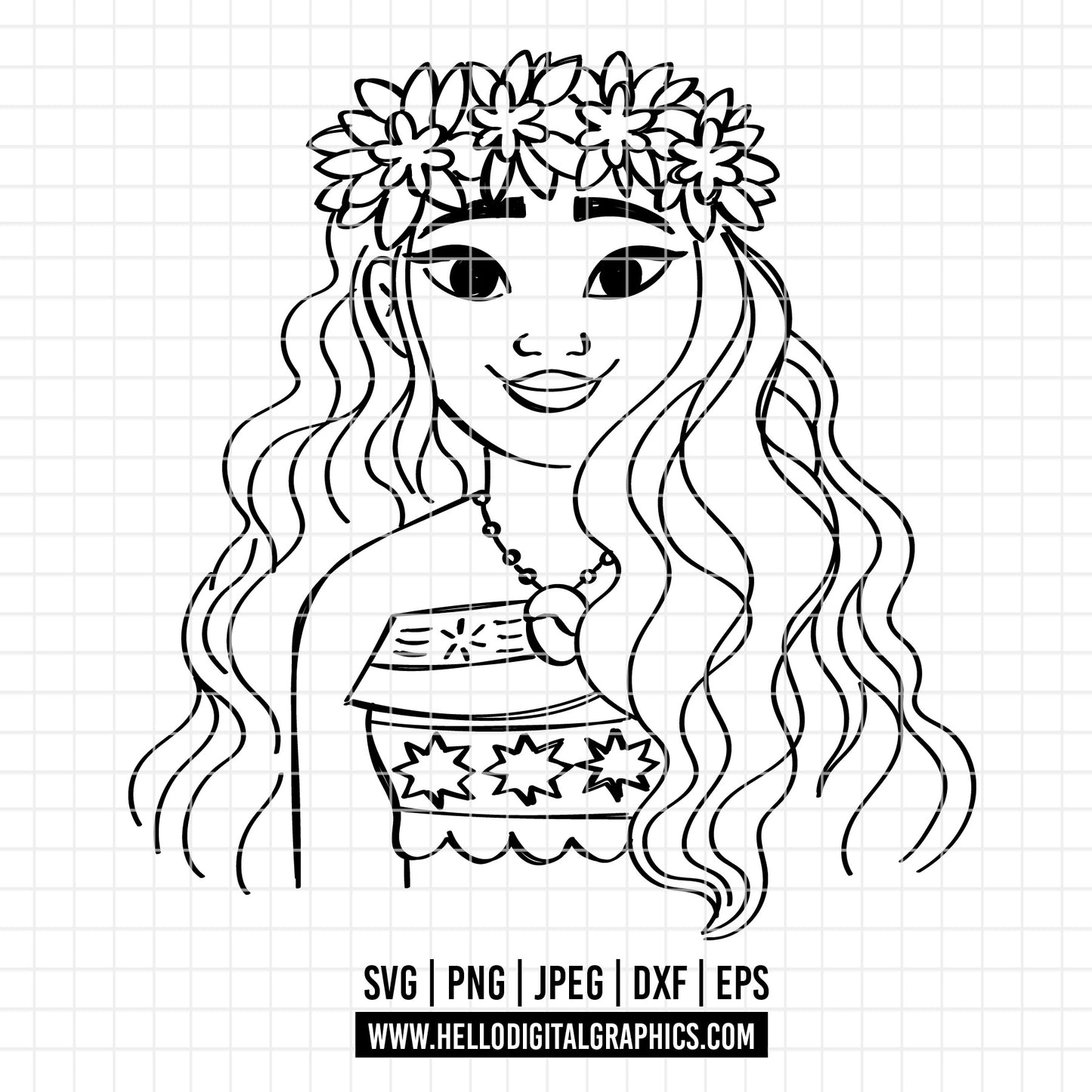 COD1915 - Moana svg, Princess svg, Disney svg, outine svg, Cricut, Silhouette, Tumbler svg