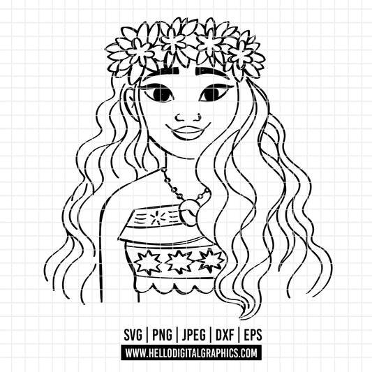 COD1915 - Moana  svg, Princess svg, Disney svg, outine svg, Cricut, Silhouette, Tumbler svg
