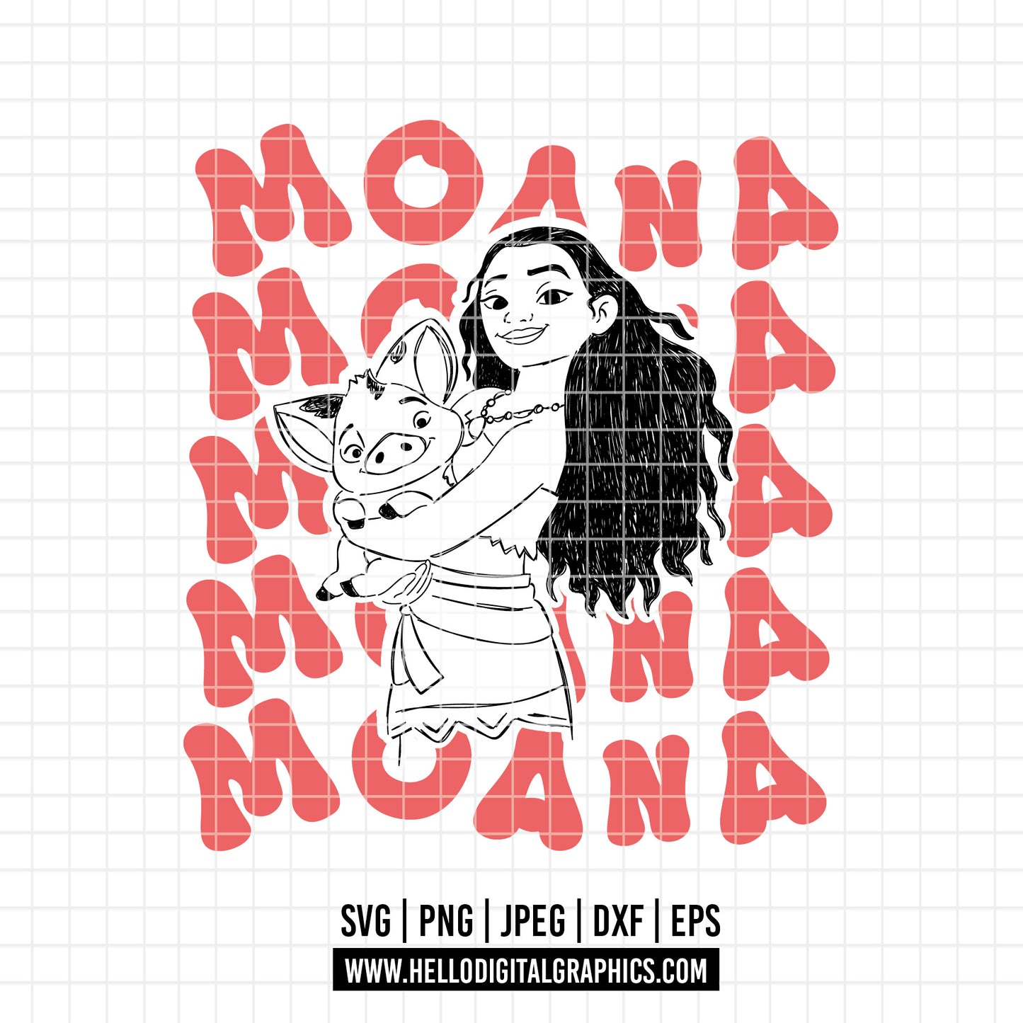 COD1935 - Moana svg, Princess svg, Disney svg, outine svg, Cricut, Silhouette, Tumbler svg