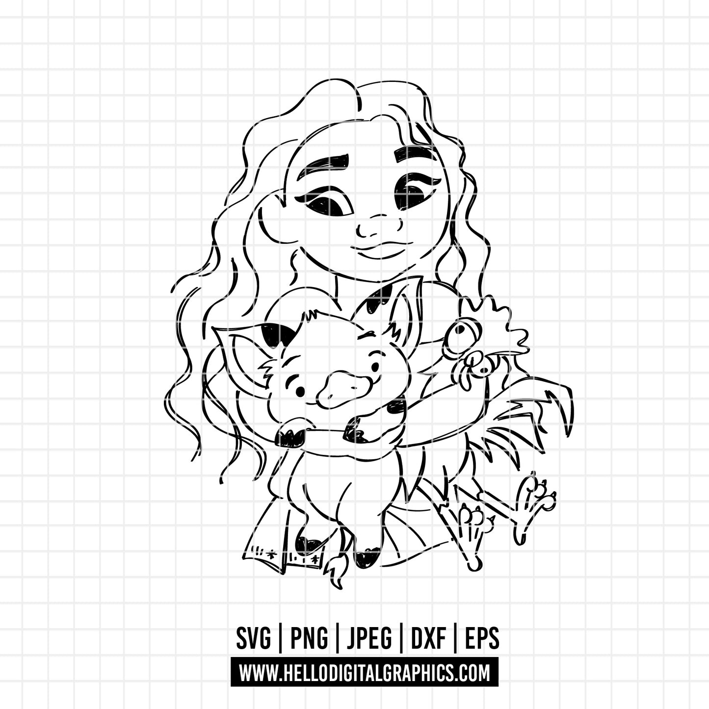 COD1962 - Moana svg, Princess svg, Disney svg, outine svg, Cricut, Silhouette, Tumbler svg