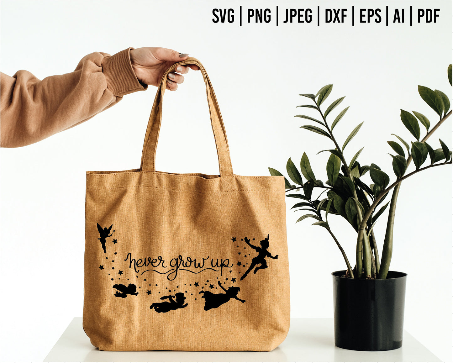 COD19- Never grow up svg, peter pan svg, disney svg, tinker bell svg, cricut, silhouette