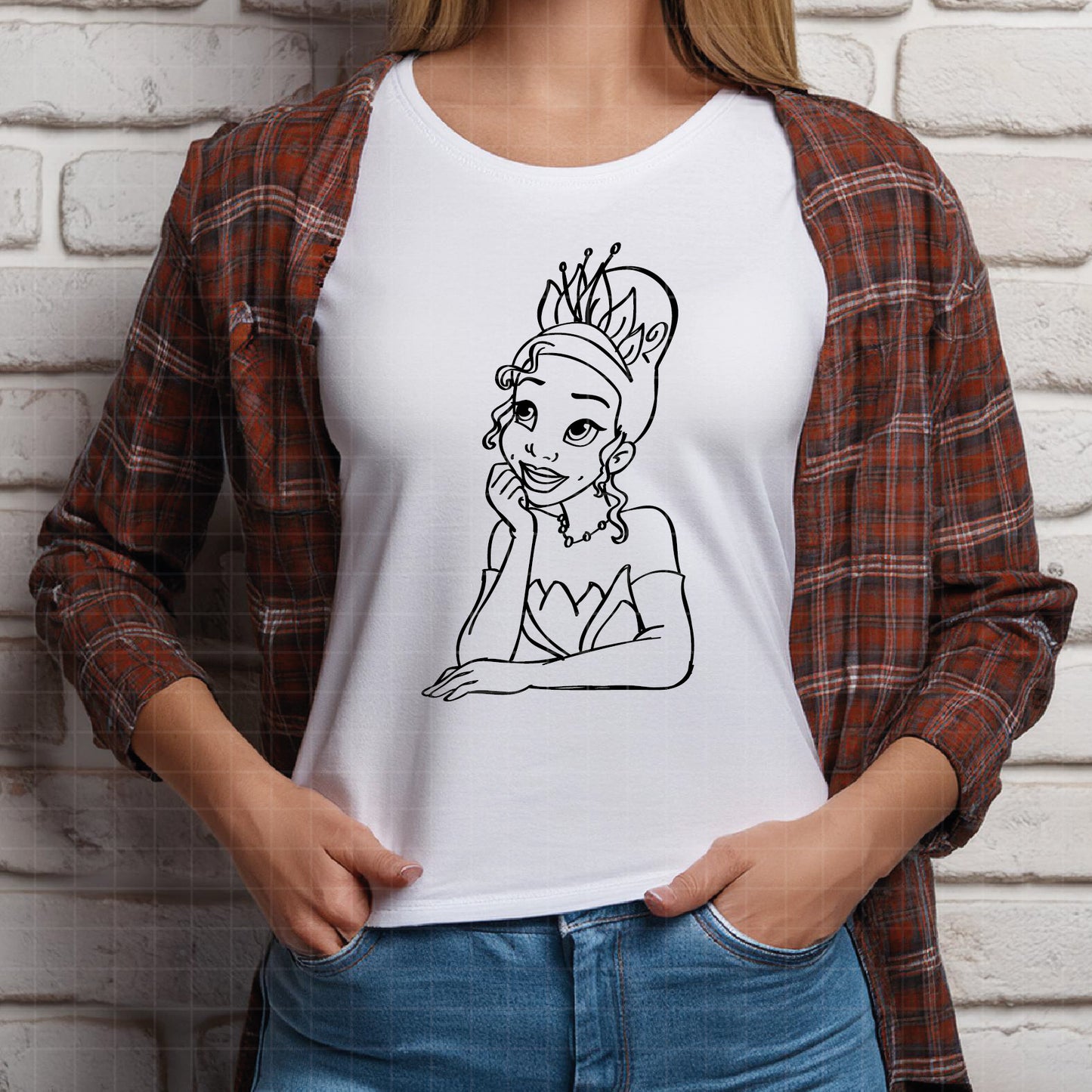 COD2039 - The frog and the Princess svg, tiana svg, frog svg, Princess Tiana with Frog, outline svg, cricut silhouette, Princess svg, Disney svg