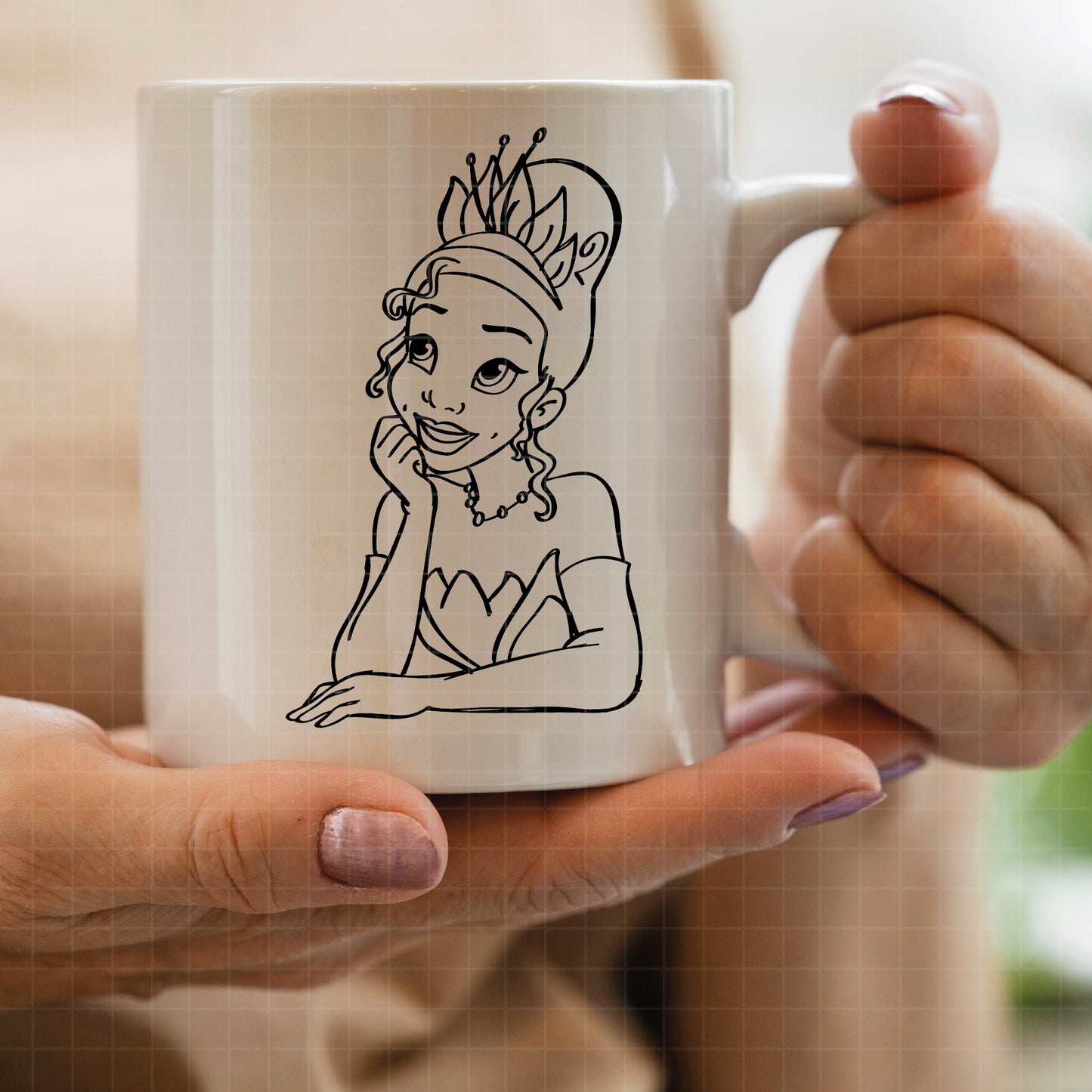 COD2039 - The frog and the Princess svg, tiana svg, frog svg, Princess Tiana with Frog, outline svg, cricut silhouette, Princess svg, Disney svg