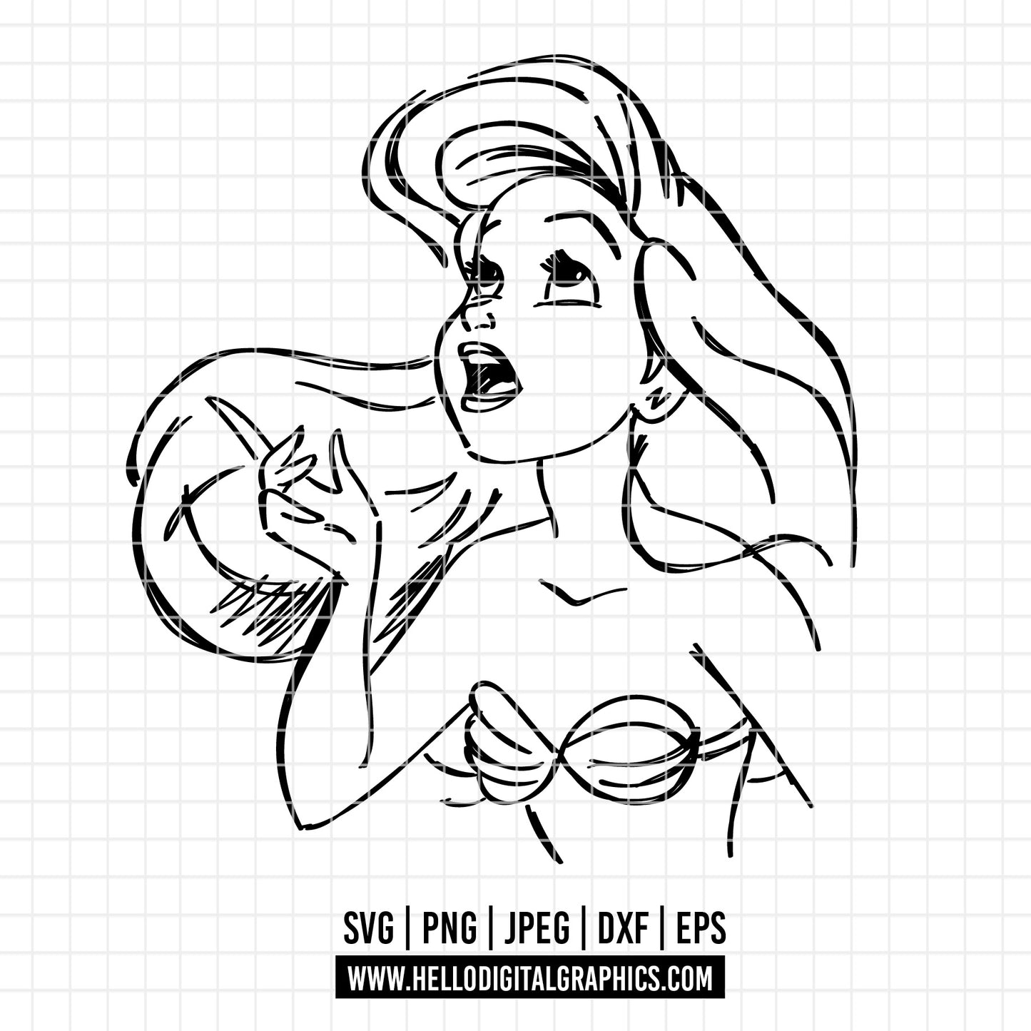 COD3374 - Little Mermaid svg, Ariel svg, Princess svg, disney svg, Cricut, Silhouette