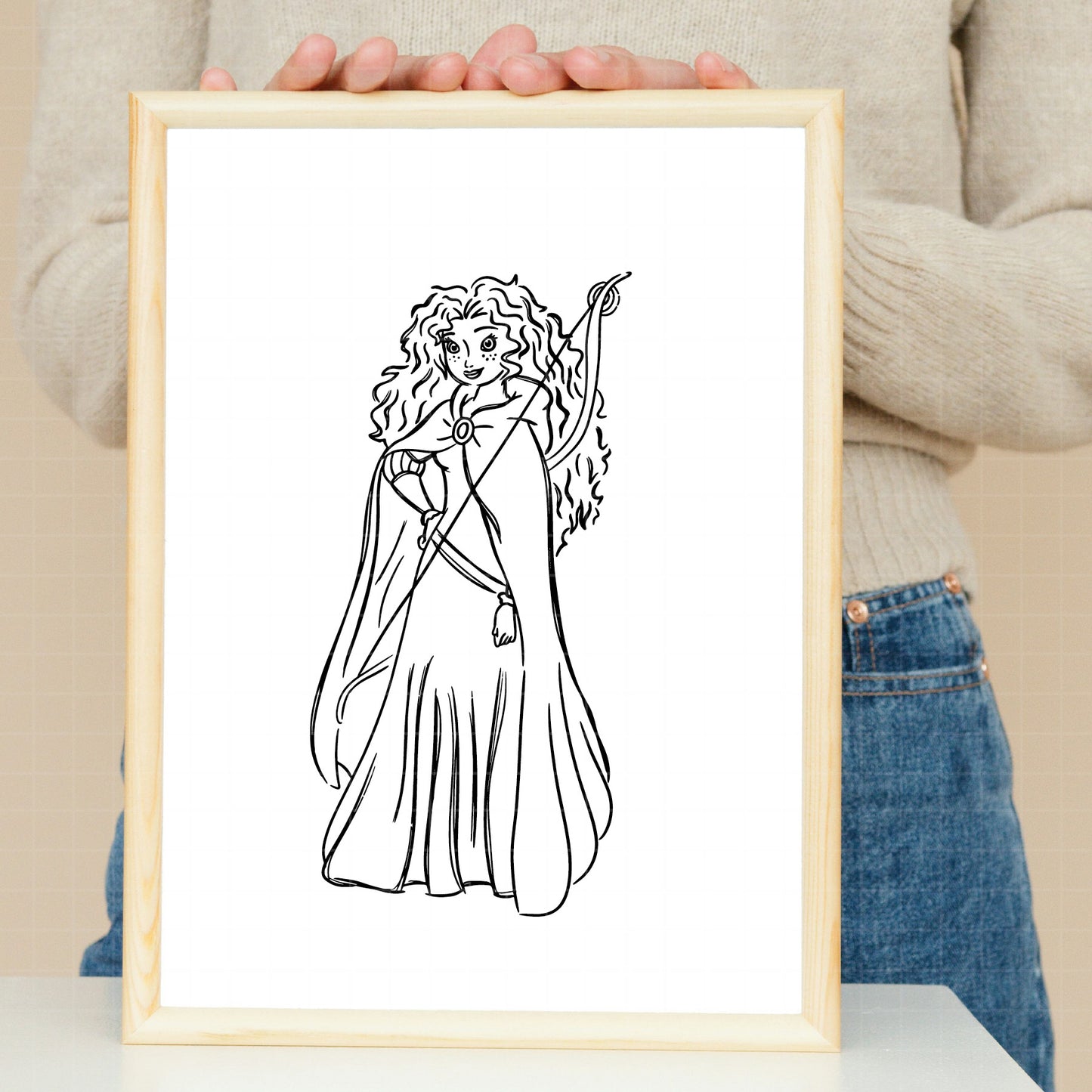COD2133 - Brave svg, merida svg, princess merida svg, princess svg, disney svg, outline svg, cut files for cricut