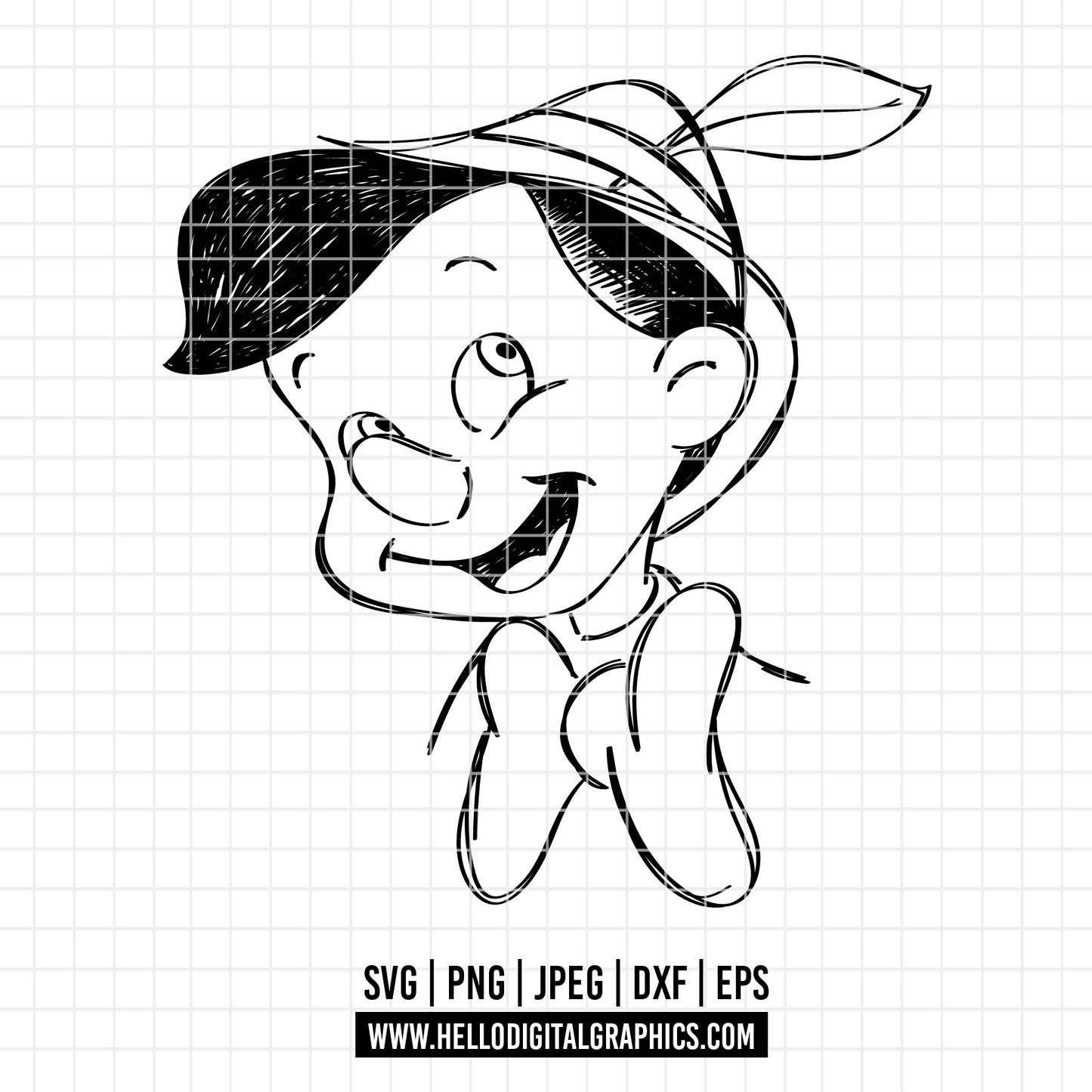 COD2145 - Pinocchio SVG, Pinocchio Outline PNG SVG, Pinocchio Lover Svg Mouse ears png, Family Vacation Svg, Family Trip cut file outline