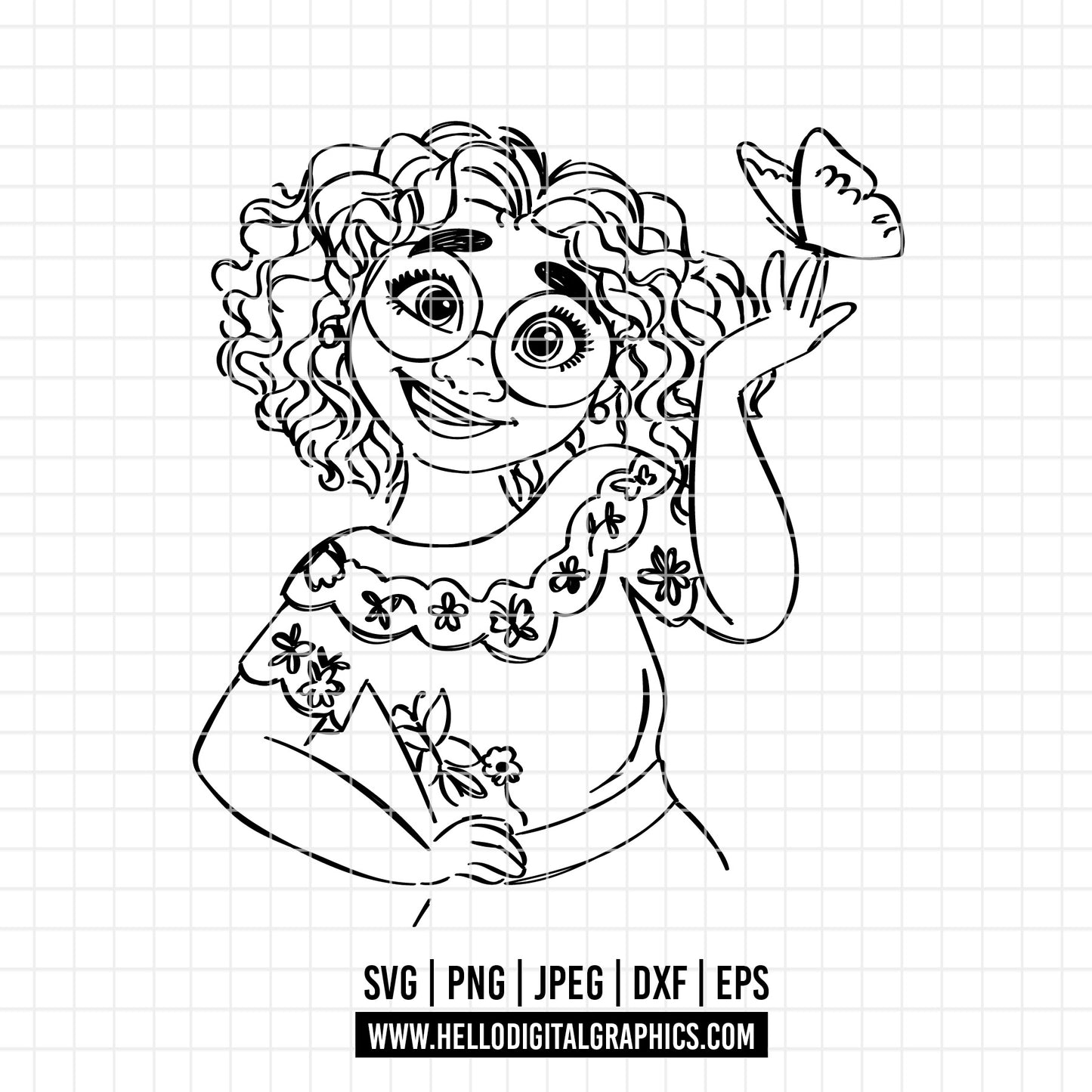 COD3435 - Charm SVG, Mirabel svg, Encanto Mirabel PNG, Mirabel Clipart, Mirabel svg, sublimation PNG, Encanto iron on, Coloring Pages svg