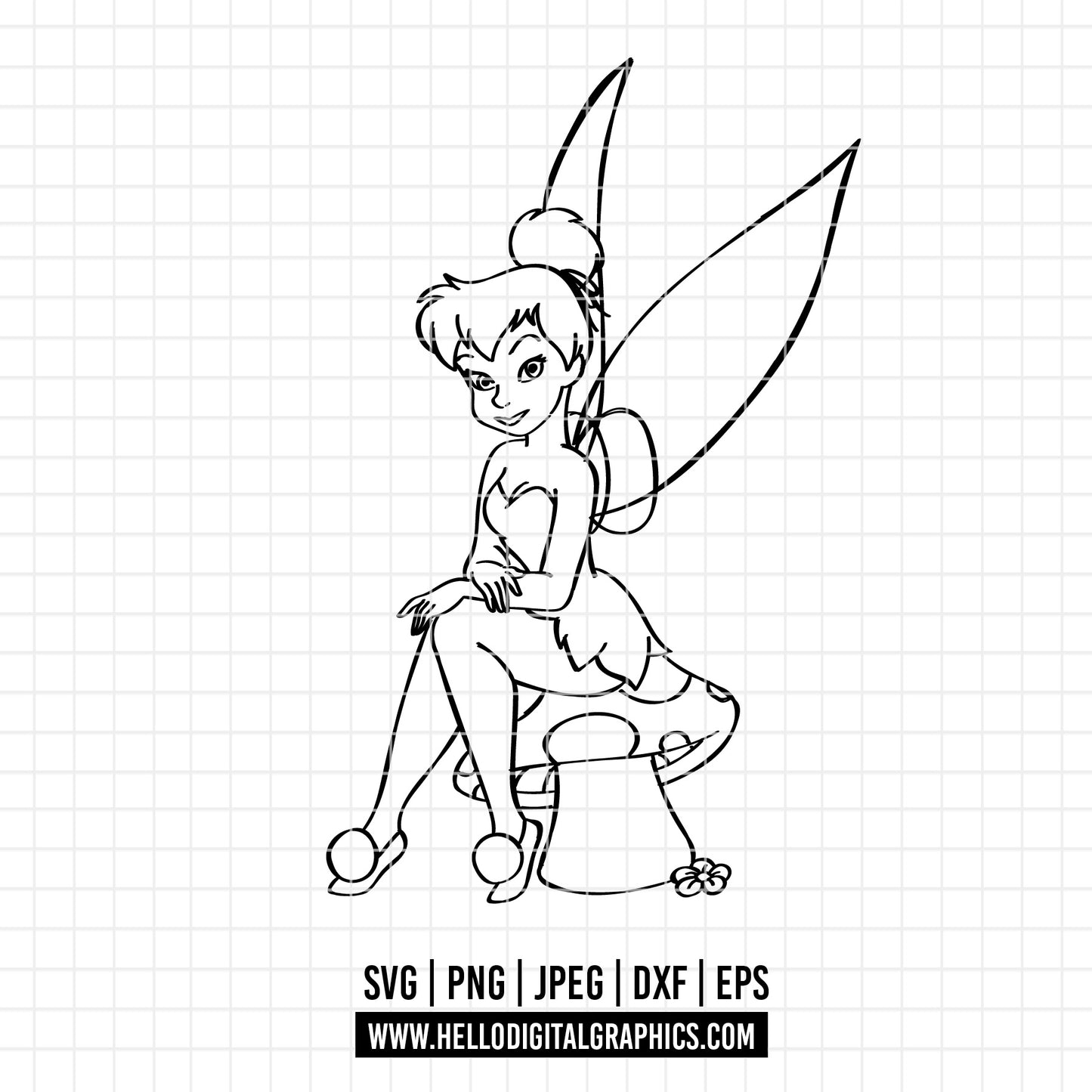 COD3437 - Tinker bell svg, Think happy thoughts svg, disney svg, cricut, silhouette