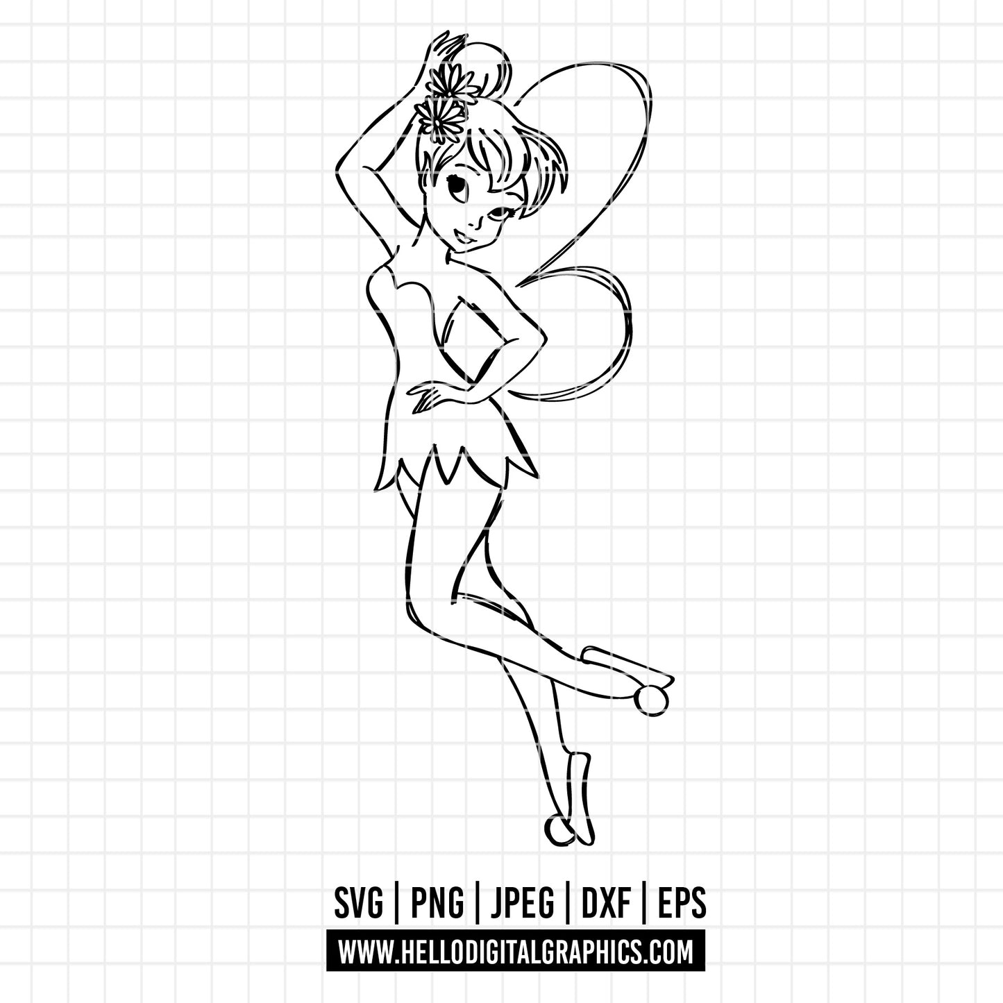 COD2195 - Tinker bell svg, Think happy thoughts svg, disney svg, cricut, silhouette