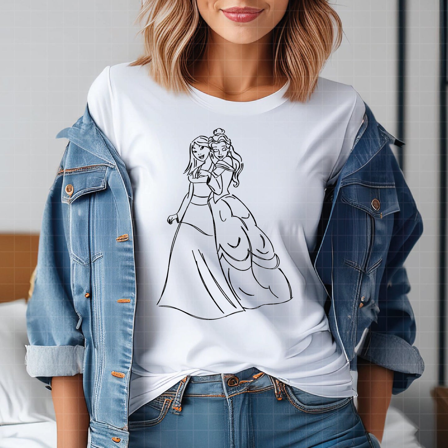 COD2231 - Princess outline svg, Disneyy Princess sketch clipart vector, aurora svg, mulan svg, Snow White svt, little mermaid svg