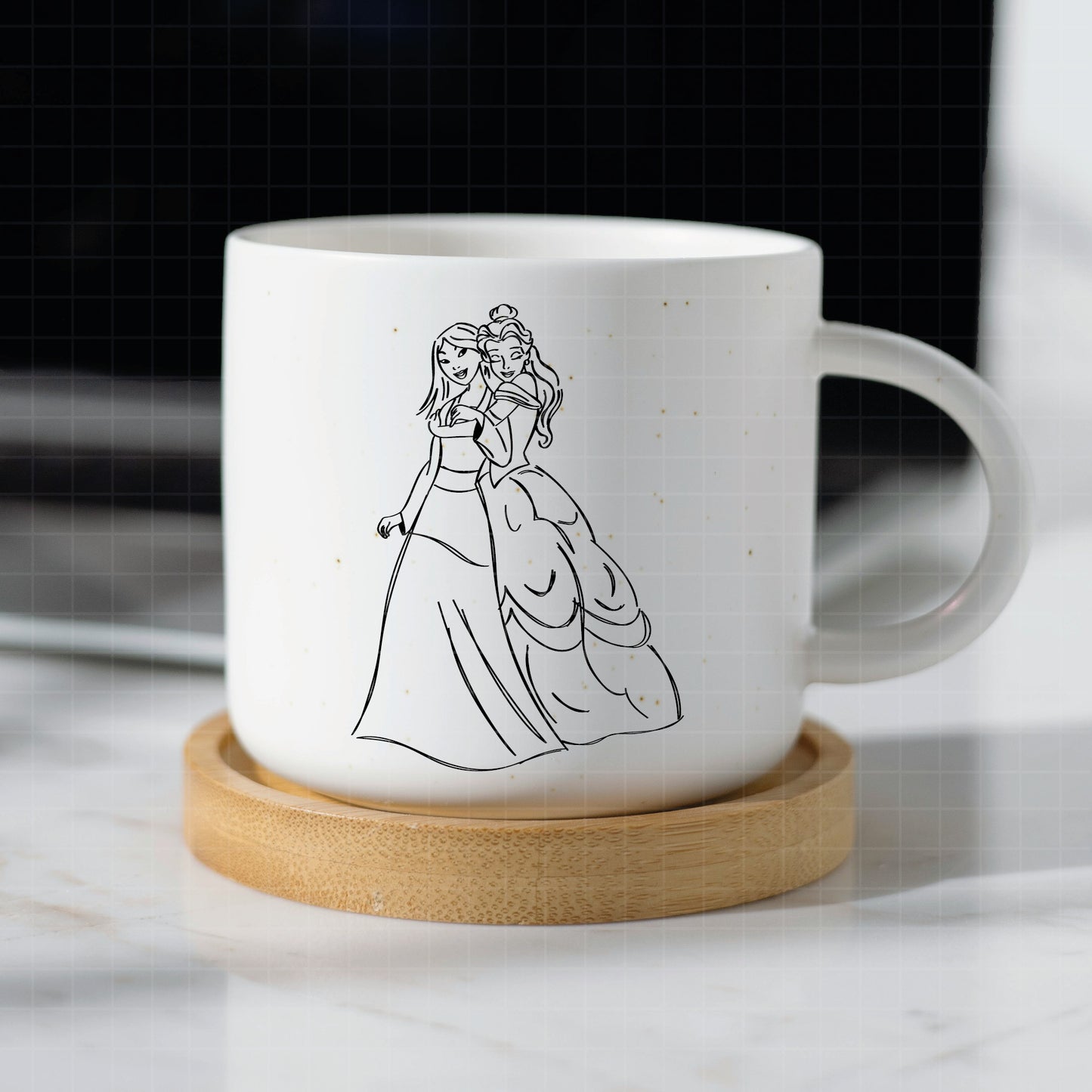 COD2231 - Princess outline svg, Disneyy Princess sketch clipart vector, aurora svg, mulan svg, Snow White svt, little mermaid svg