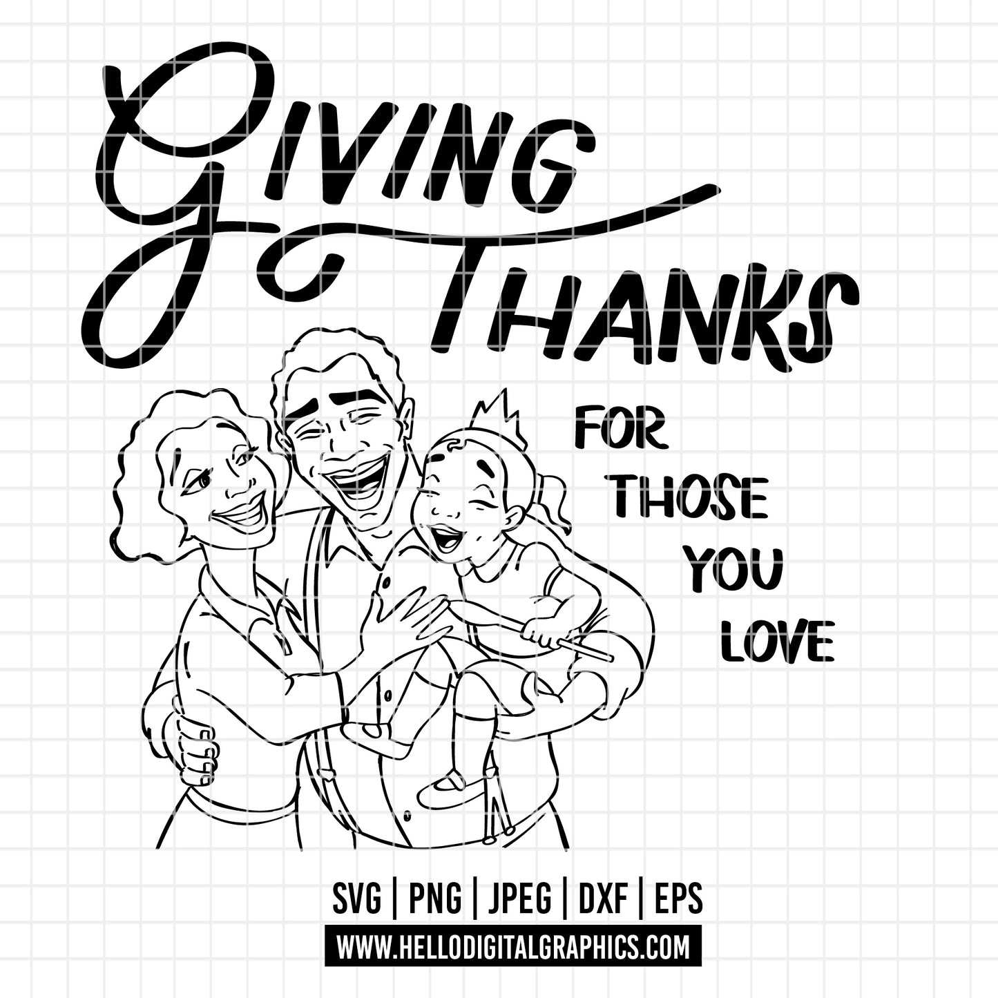 COD2247 - Giving thanks for those you love svg, The frog and the Princess svg, tiana svg, frog svg, outline svg, cricut silhouette, Princess svg, Disney svg