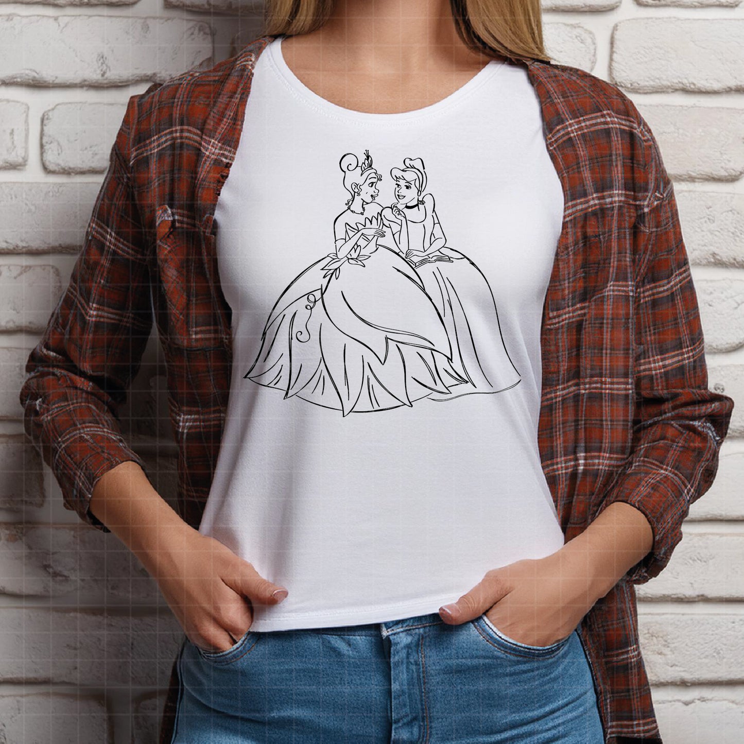 COD2249 - Princess outline svg, Disneyy Princess sketch clipart vector, Tiana svg, Cinderella svg