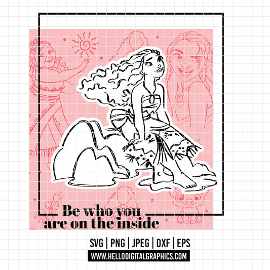 COD2376 - Moana  svg, Princess svg, Disney svg, outine svg, Cricut, Silhouette, Tumbler svg