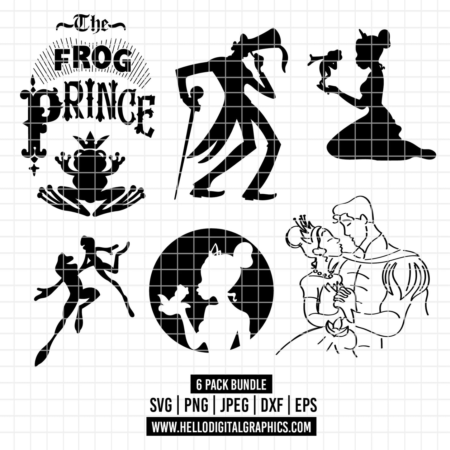 COD2395- The frog and the Princess svg, tiana svg, frog svg, Princess Tiana with Frog, cricut silhouette, Princess svg, Disney svg