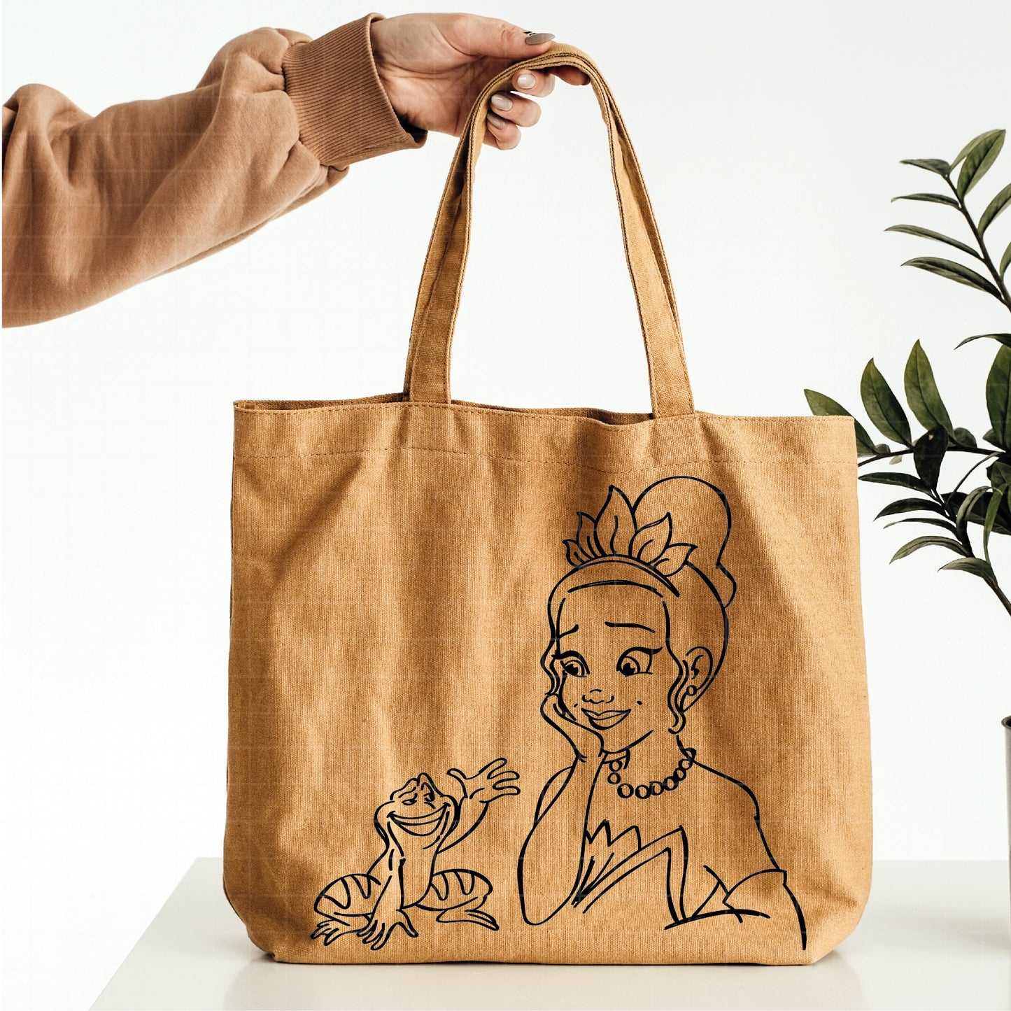 COD2592 - The frog and the Princess svg, tiana svg, frog svg, Princess Tiana with Frog, outline svg, cricut silhouette, Princess svg, Disney svg