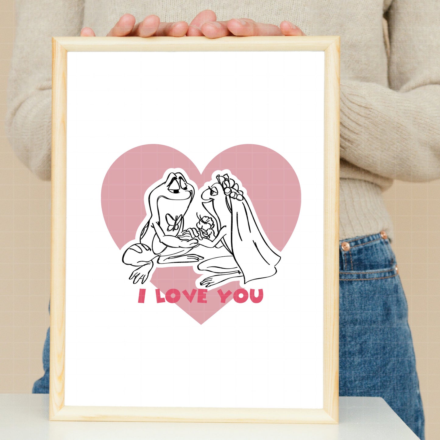 COD2605 - The frog and the Princess svg, tiana svg, frog svg, Princess Tiana with Frog, outline svg, cricut silhouette, Princess svg, Disney svg