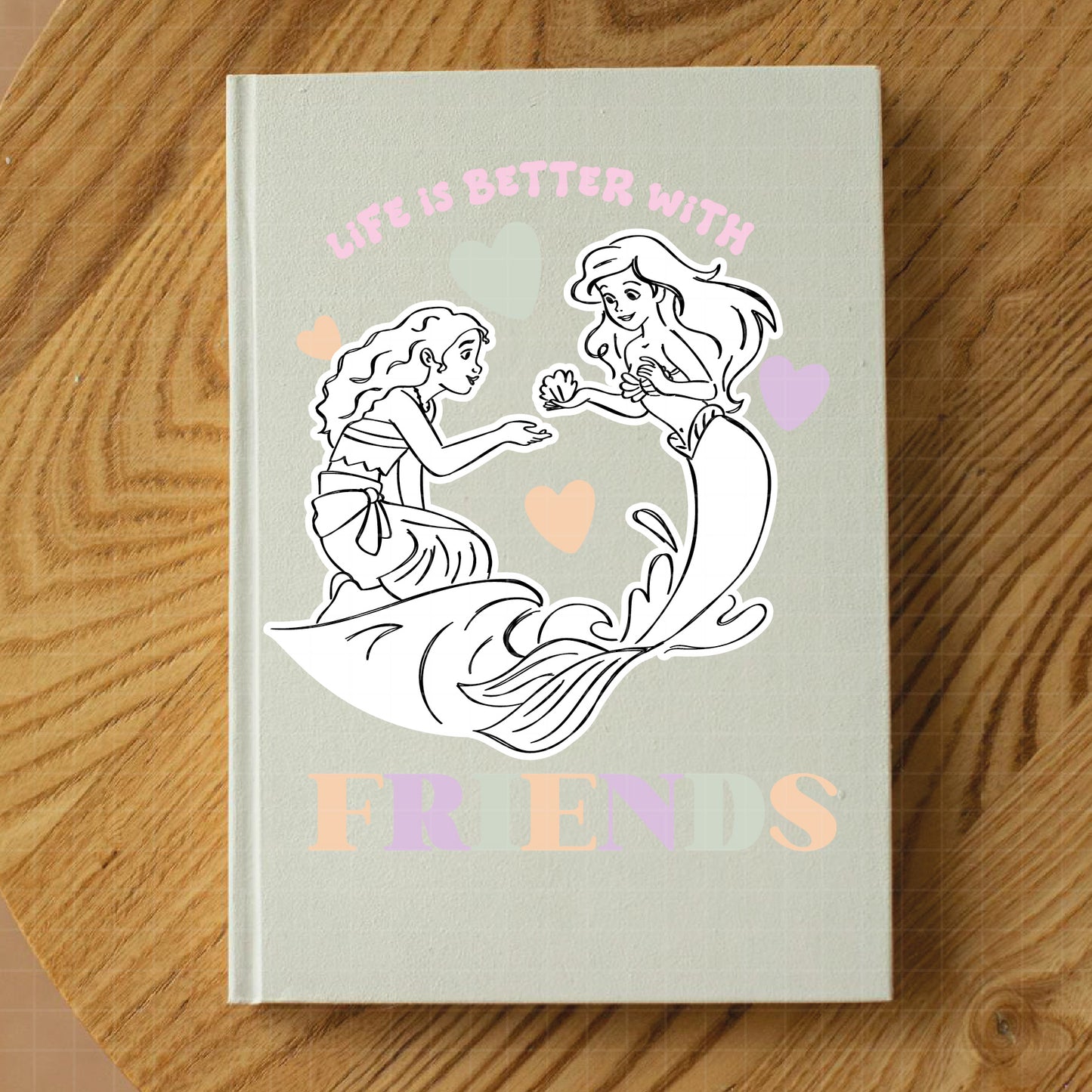 COD2621 - Life is better with friends svg, Princess svg, Disney Princess sketch vector, Jasmin svg, moana svg, Little mermaid svg, belle svg