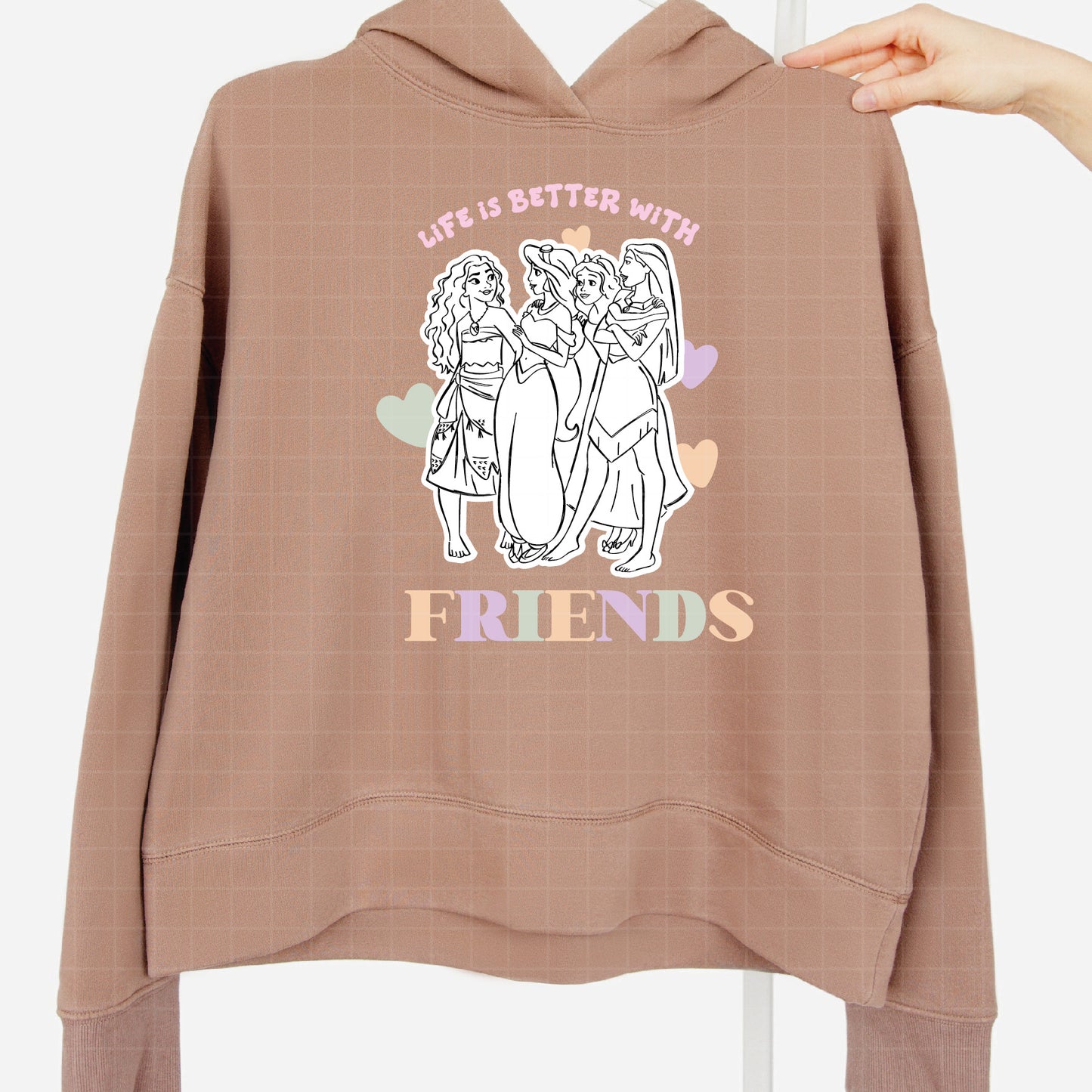 COD2622 - Life is better with friends svg, Princess svg, Disney Princess sketch vector, Jasmin svg, moana svg, Little mermaid svg, belle svg