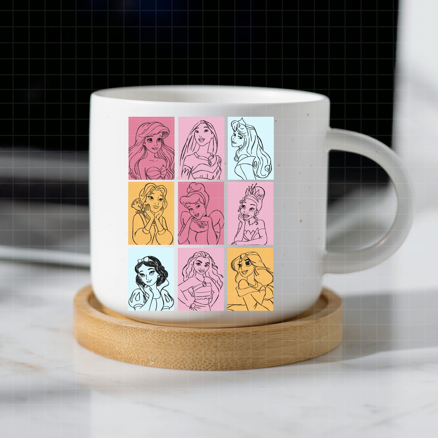 COD2623 - Life is better with friends svg, Princess svg, Disney Princess sketch vector, Jasmin svg, moana svg, Little mermaid svg, belle svg