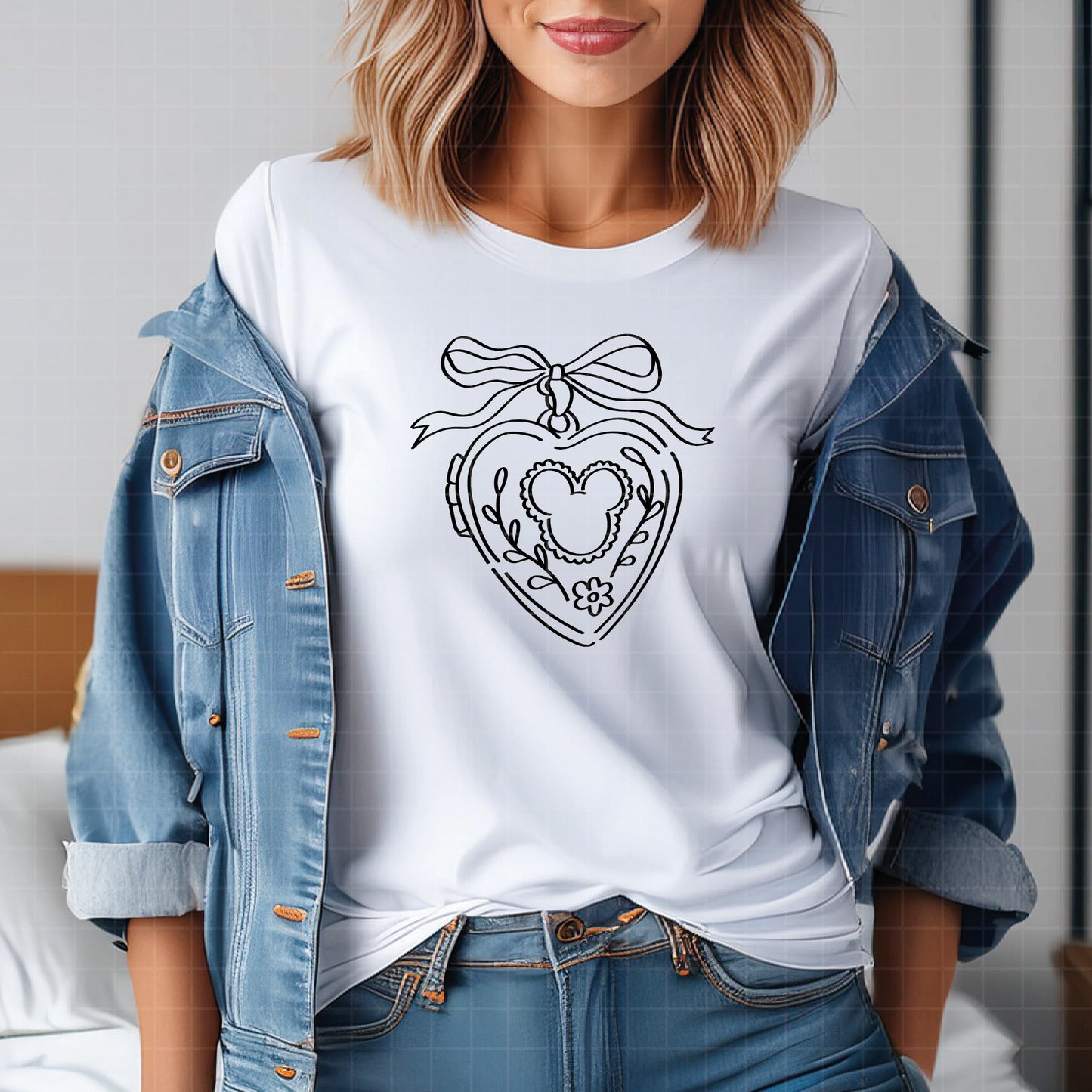 COD2790 -Cute Mouse Love Locket Svg, Heart Pendant Design For Valentine's Day Svg, Perfect For Custom Shirts, Tumblers Digital Download