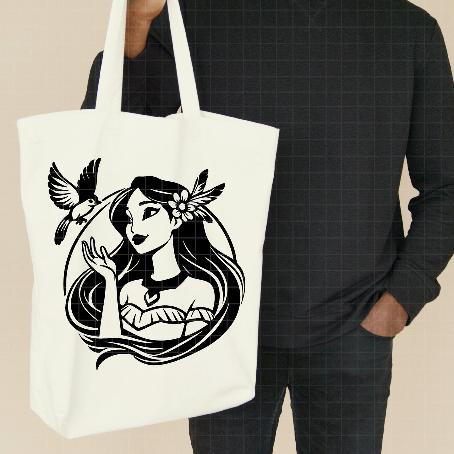 COD2864 - Pocahontas svg, nature svg, princess svg, outline svg, cricut silhouette, Disney svg