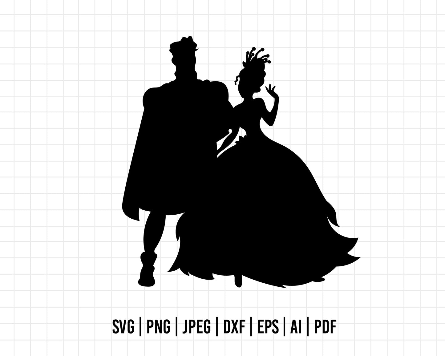 COD309- The frog and the Princess svg, tiana svg, frog svg, Princess Tiana with Frog cut files for cricut silhouette, Princess svg, Disney svg