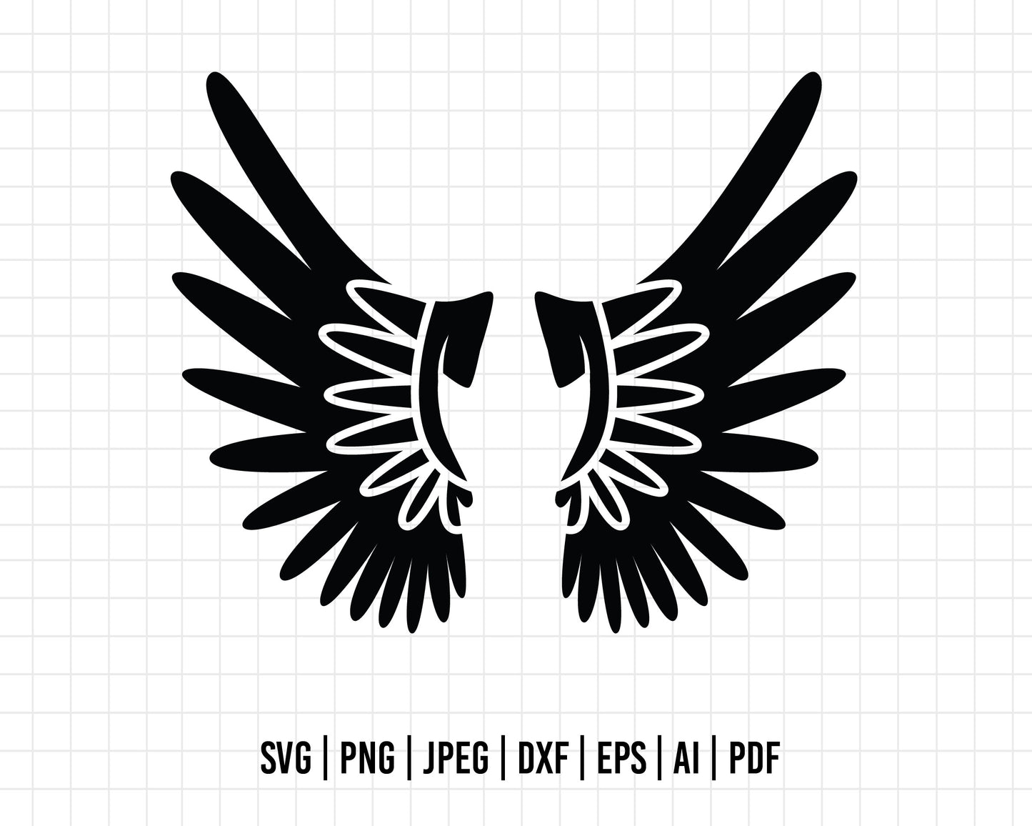 COD403- Angel Wings Svg Bundle, Angel Wings Clip Art, Wings Cut File For Silhouette, Angel Wings Bundle, Wings Svg Png