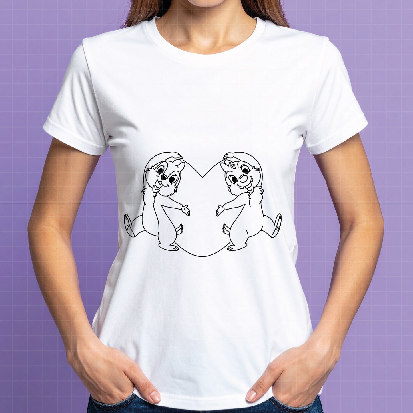 COD4369 - Chip and Dale Valentine's Day Svg, chip Svg cut file for Cricut, Chip and Dale png, Double Trouble svg