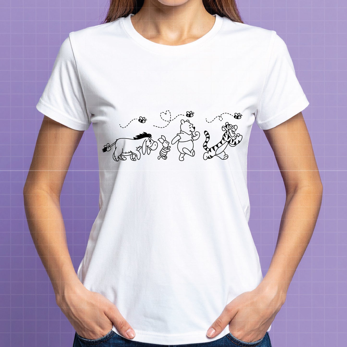 COD4607 - Winnie the pooh birthday svg, pooh sketch svg, friends svg, pooh birthday svg