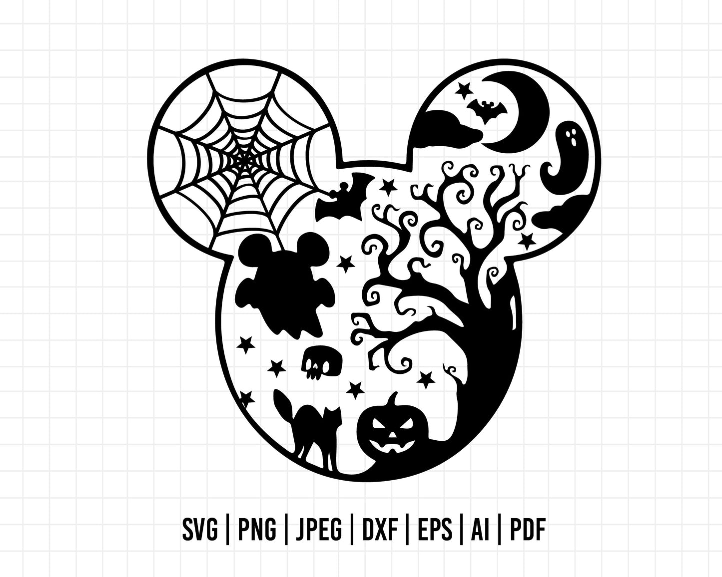 COD466- Halloween svg, Mouse Head svg, Trick Or Treat Svg, Spooky Vibes Svg, Halloween Castle svg
