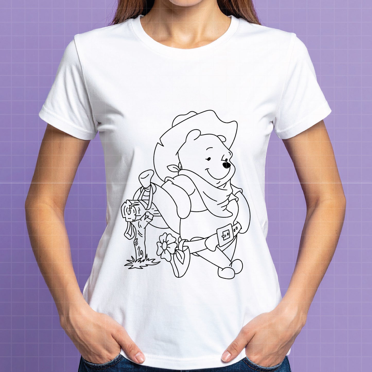 COD4660 - winnie the pooh cowboy svg, pooh svg, friends svg, pooh birthday svg