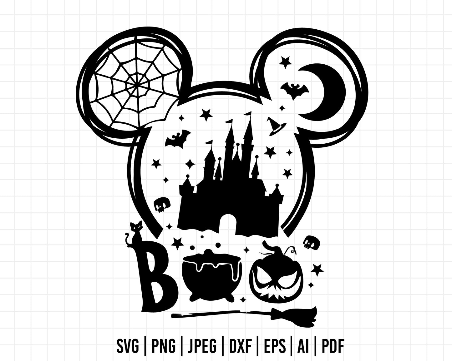 COD468- Halloween svg, Mouse Head svg, Trick Or Treat Svg, Spooky Vibes Svg, Halloween Castle svg