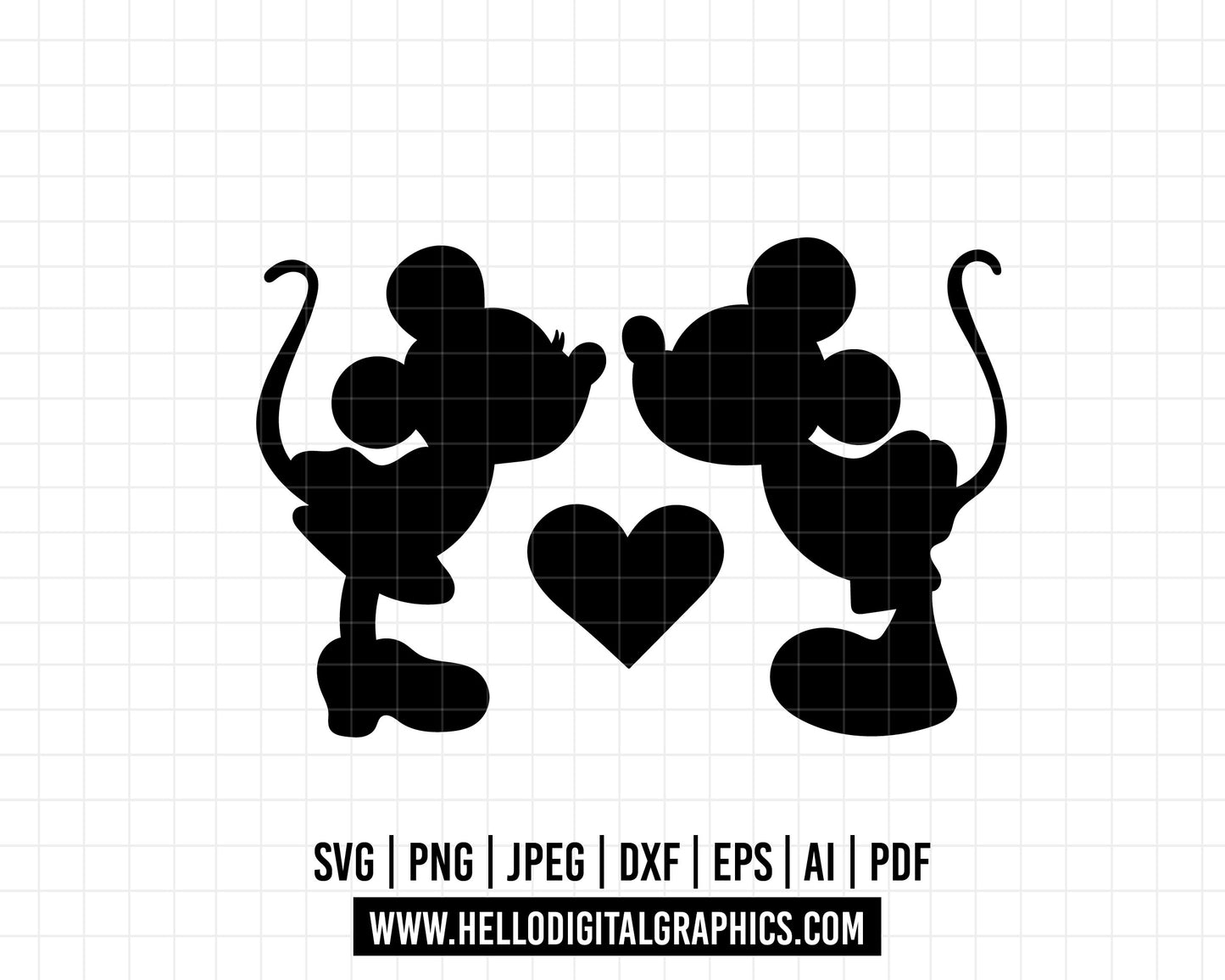 COD530- Mickey and minnie svg, Disney svg, mickey svg, minnie svg, Silhouette, Cricut