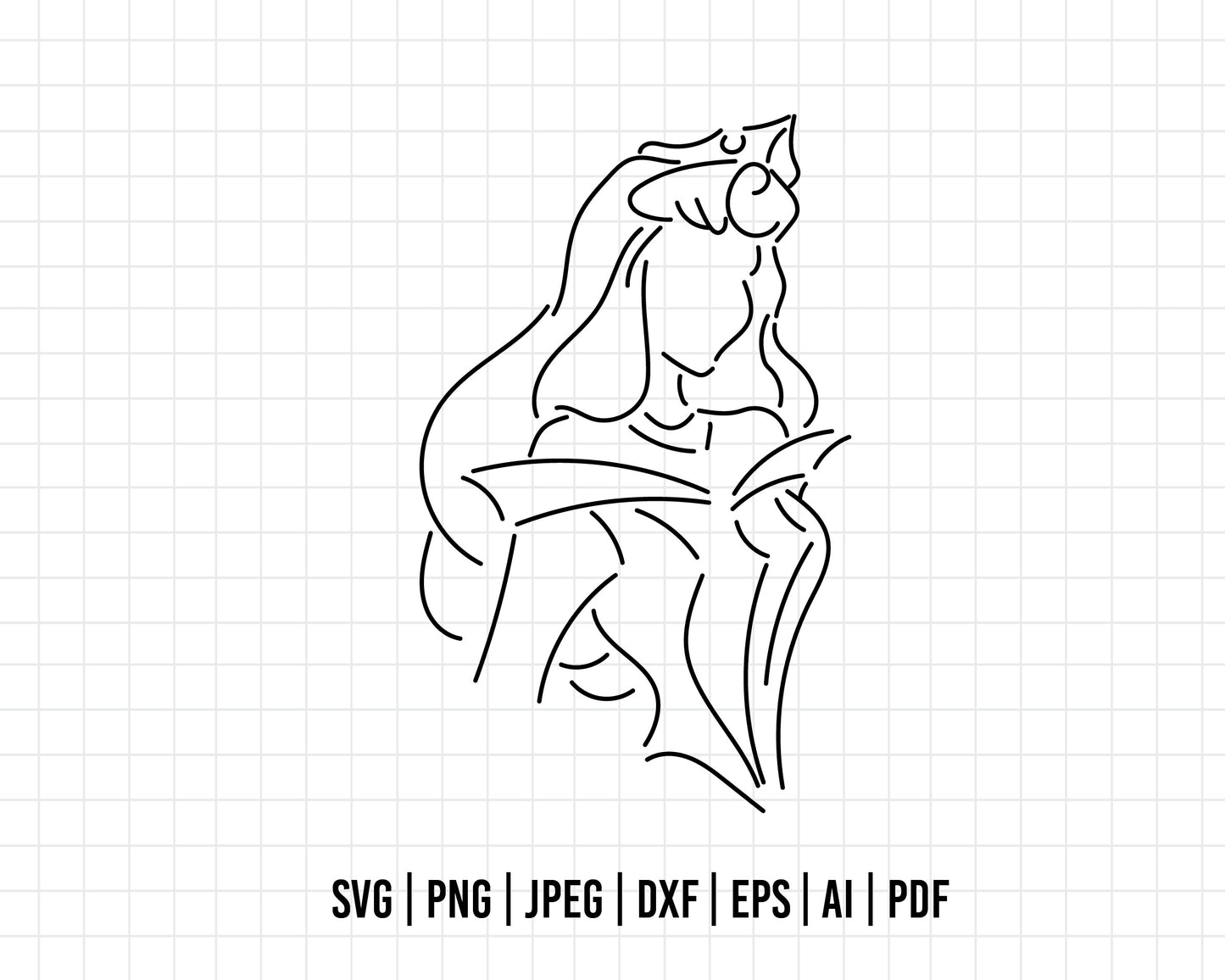 COD55-Aurora svg, Princess svg, Sleeping Beauty svg, disney svg, outline svg, princess svg, Cricut, Silhouette
